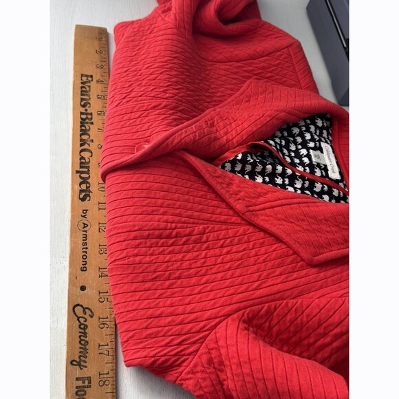 Coldwater Creek Womens 8 Petite Quilted Red Peplum Blazer Jacket Cottagecore - Picture 2 of 11